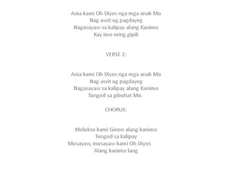 hinubog mo kami lyrics|Molusko Ania Kami O Dios Chords .